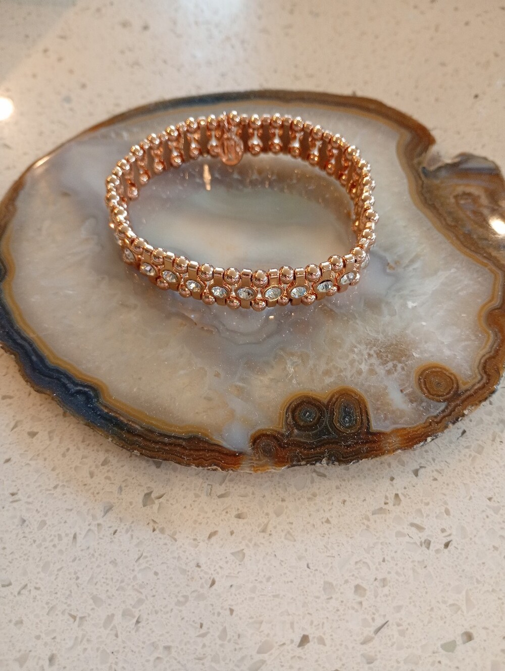 💛🤍Rose Gold Crystal Stretch Bracelet🤍💛